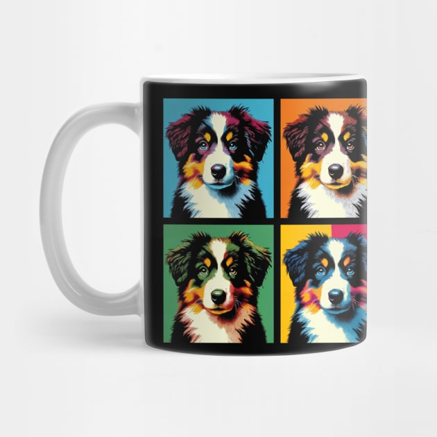 Pop Retro Australian Shepherd - Cute Puppy by PawPopArt